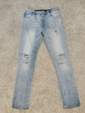 Light Wash Distressed Skinny Jeans for Kids